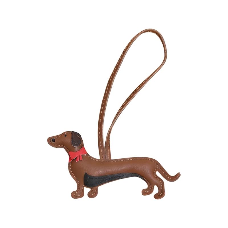 Multipurpose PU Leather Animal Keychain Decoration Dog Key Ring Accessory For Office Commute Or Casual Outings