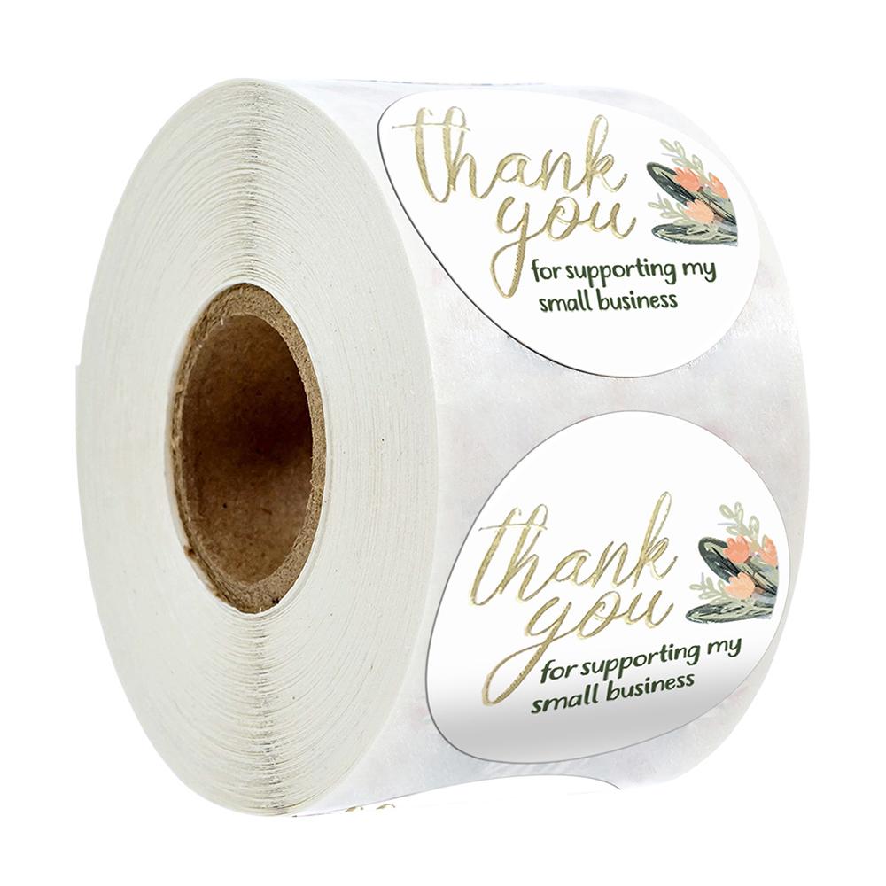 500pcs Thank You Stickers Green Flowers Thank You Labels for Birthday, Weddings, Giveaways, and Small Business Shipping Stickers