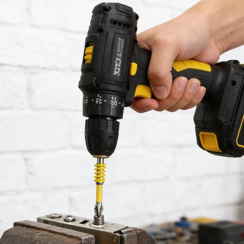 12/1pcs Magnetic Hex Shank Head Drill Bits Spring-Loaded Anti-slip Wear-resistant Screwdriver Drills for Woodworking Repair Tool