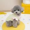Spring and summer new cat and dog pet clothes cotton vest dress contrasting color flying sleeves
