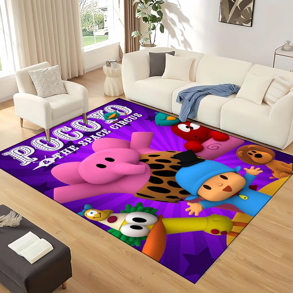 3D Fun P-Pocoyo Elly Pato Cartoon Carpet Rug for Home Living Room Bedroom Sofa Doormat Decor,kids Play Non-slip Floor Mat Gift