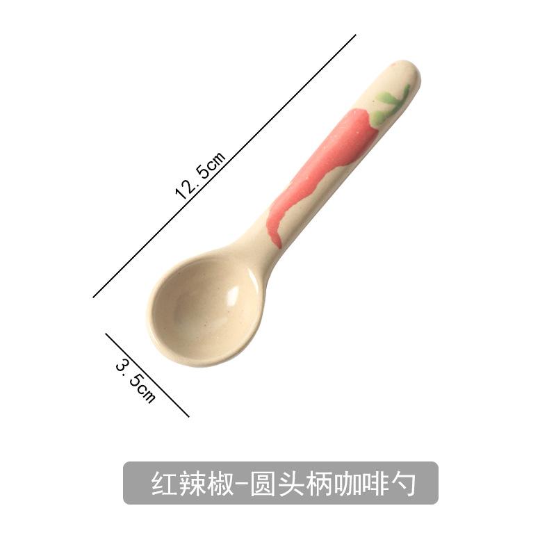 

Creative Hand-painted Coffee Long Spoon, High Appearance Level, Underglaze Color Stirring Small Ice Cream Dessert Spoons