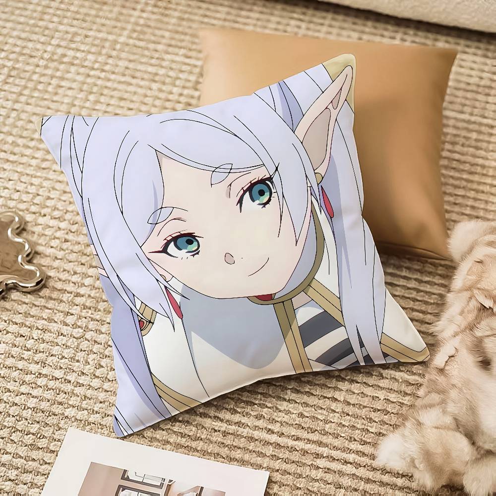 AnimeFrieren Pillow Case Anti-dustmite Invisible Zipper Sofa Bed