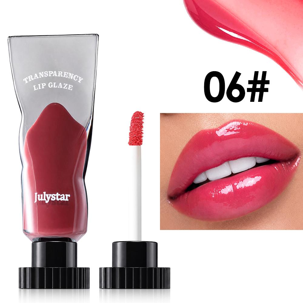 Transparency Lip Glaze, High Shine Mirror Lip Gloss, Highly Pigmented Moisturizing Tinted Lip Glow Oil, Long Lasting Waterproof Liquid Lipstick