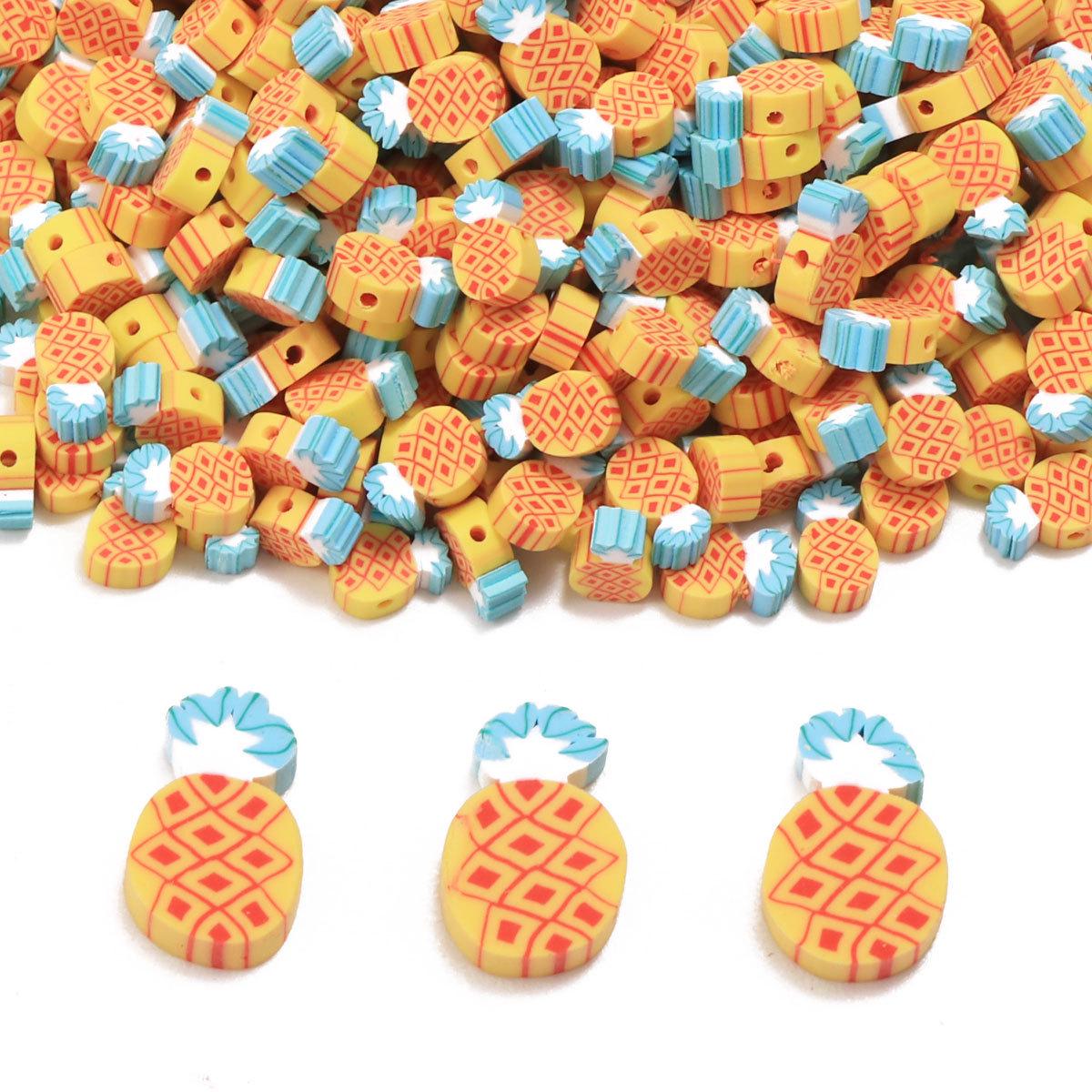 

Handmade Pineapple Fruit Soft Clay Bead Kit for Jewelry DIY – Bracelets, Necklaces, Wristbands (100 Pieces) RT068