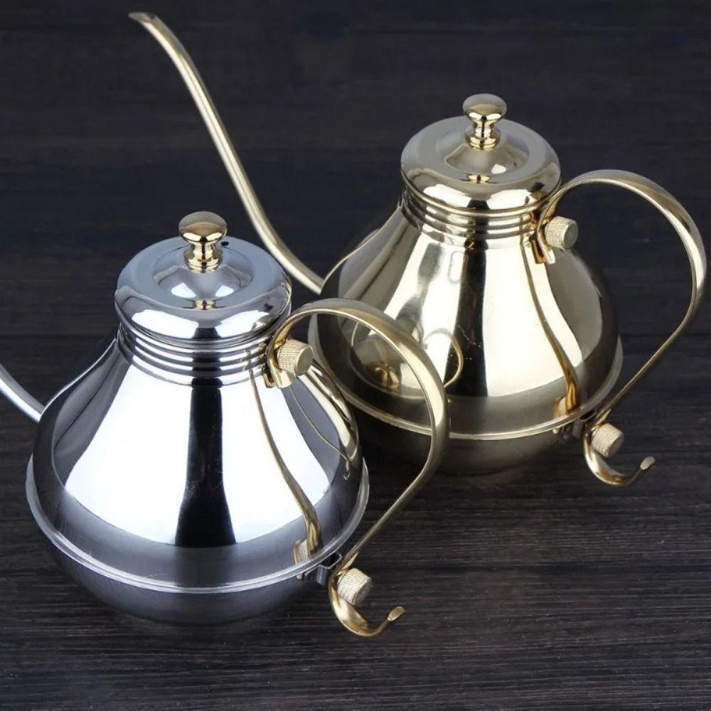 Stainless Steel Gooseneck Coffee Pot Thin Spout Hand Drip Pitcher Travel Coffee Maker Camping