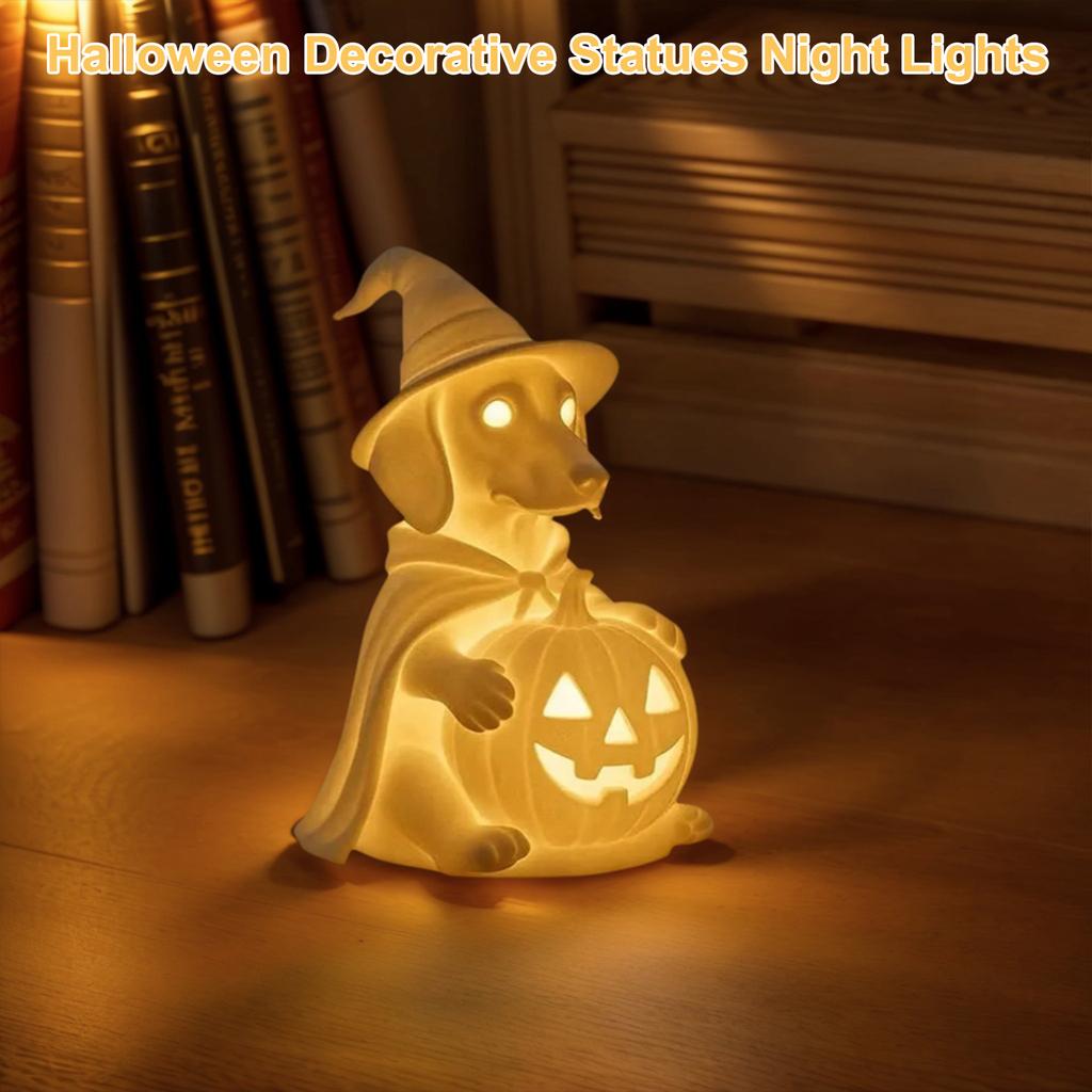 Halloween Decorations Halloween Glowing Ghost Dog Figurine Cute Halloween Nightlight Ghost Puppy Night Light for Dog Lovers