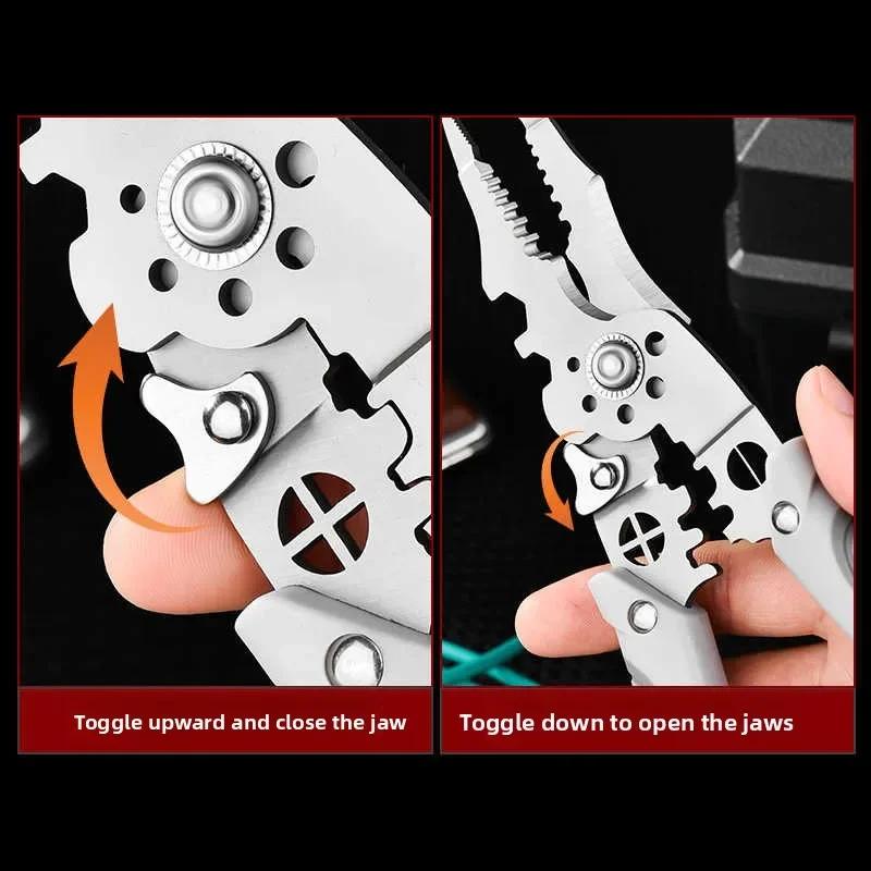 Professional Electrician Pliers, Multi-Function Wire Stripping and Crimping Tool for Electrical Wiring, Must-Have Electrician