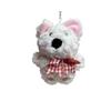 West Highland White Terrier Bow Pendant Plush Toy Keychain - Cartoon Dog Doll