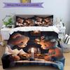 3-teiliges Anime-Teddybär-Bettwäscheset - Enthält einen Bettbezug und zwei Kissenbezüge (Kein Kern) - Perfekt für Schlafzimmer- und Gästezimmerdekoration,
