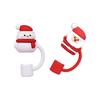 2Pcs Silicone Straw Cover Caps Christmas DustProof Drinking Straw Caps Plugs Reusable Straw Tip Lid for Tumblers Cup