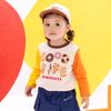 MIKI HOUSE HOT BISCUITS Long Sleeve T-Shirt, Boys and Girls, Baby Clothing, Ivory, 100cm, 73-5202-683