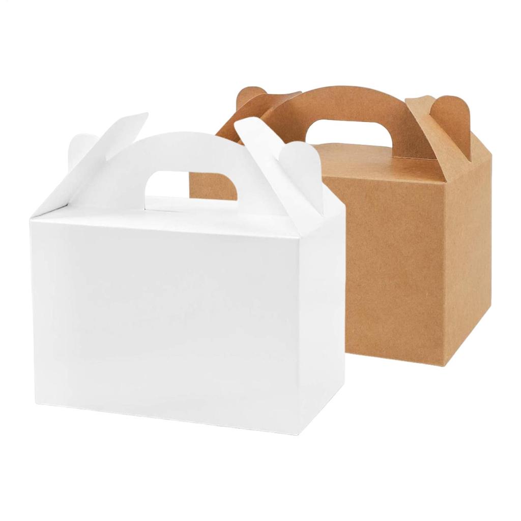 12PCS White Brown Cardboard Gift Box DIY Candy Container Paper Folding Goodie Boxes For Weddings Craft Lovers Birthday