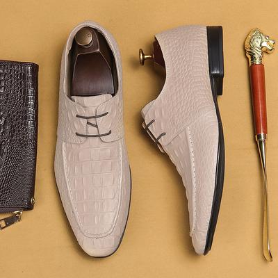 Crocodile Pattern Men'S Leather Shoes Genuine Leather Business Casual Derby Shoes British Embossed Foreign Trade Men'S Shoes