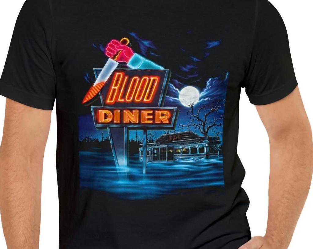 Blood Diner T-Shirt Short Sleeve Horror Movie Tee