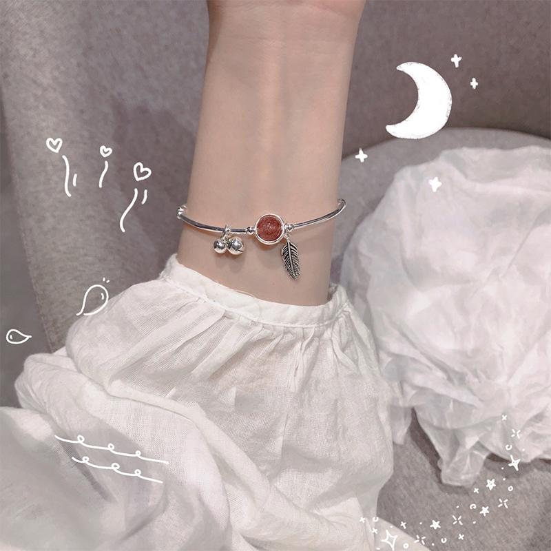 Kreatywna Różowa Piórkowa Srebrnego Koloru Koralikowa Bransoletka Temperament Liść Bransoletka Prosta Pasująca do Wszystkiego Biżuteria na Imprezę Prezent