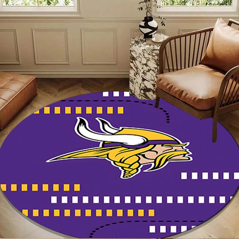 Minnesota Vikings Logo Round Mat, Anti-slip Circle Carpet Chair Rug For livingroom,Bedroom, Doormat Home Decor Gift Christmas Gifts