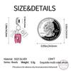 Hot 100 copper Travel Tourism Pink Sparkling Zirconia Charm Bead Charms 3mm Do It Yourself Holiday Exquisite Jewellery Gift Making