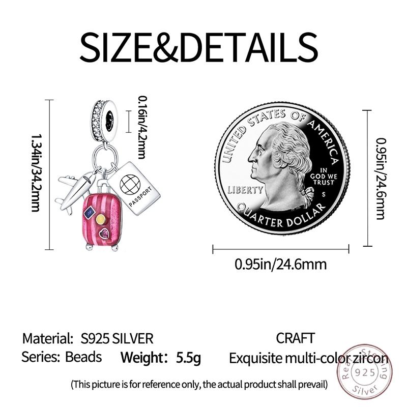 Hot 100 copper Travel Tourism Pink Sparkling Zirconia Charm Bead Charms 3mm Do It Yourself Holiday Exquisite Jewellery Gift Making