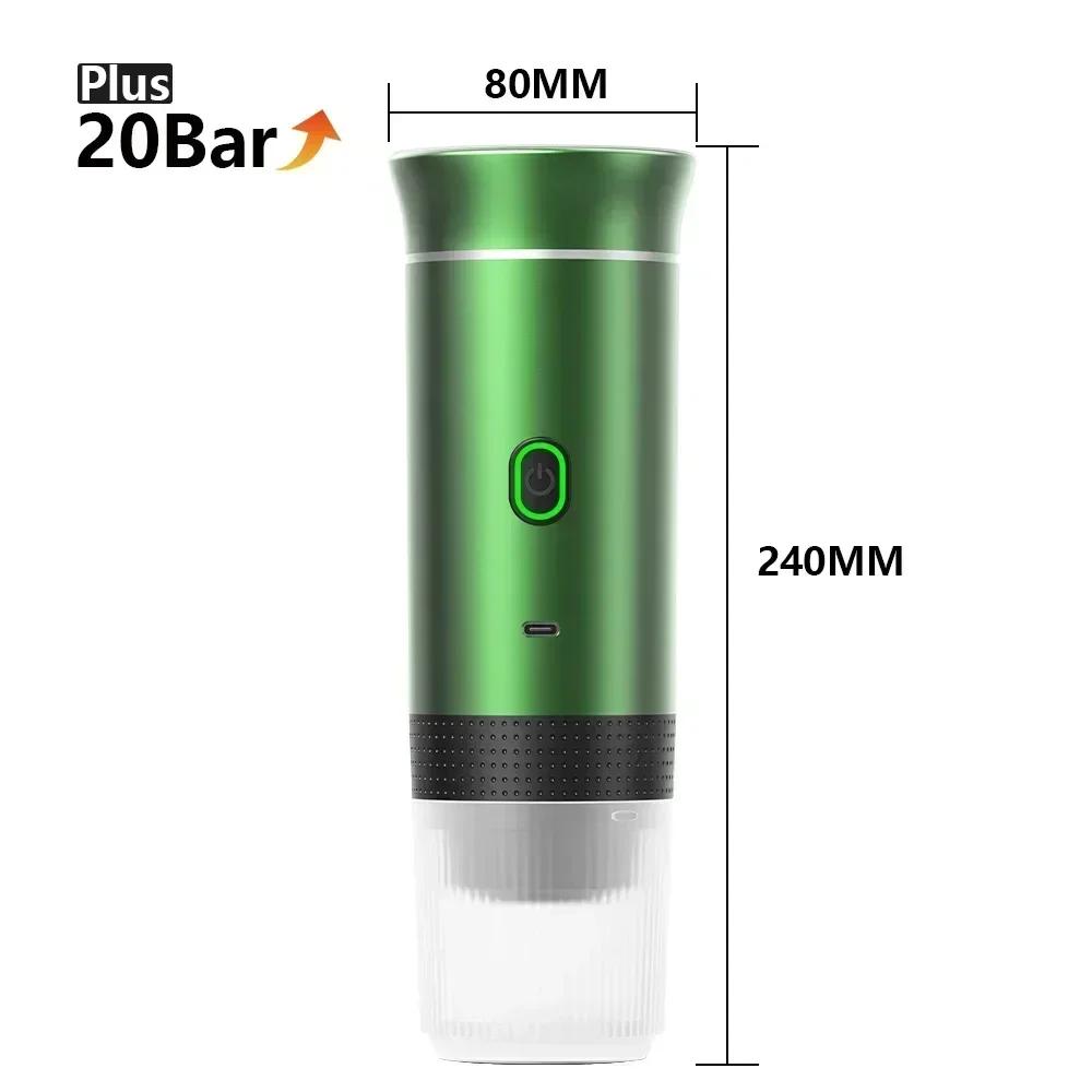 USB Portable 3-In-1 Capsule Espresso Machine Wireless Heating for Home Travel Compact Quick Brew Coffee Maker Indoor Outdoor Use