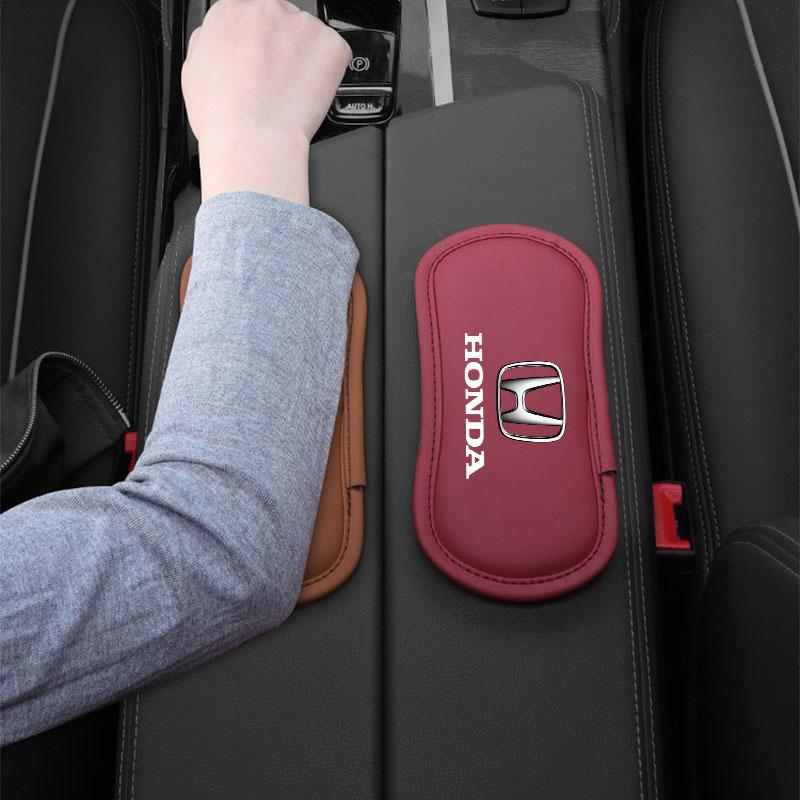 1Pcs Leather Car Pillow Car Knee Pad Elastic Memory Foam Leg Pad For Honda Fit Mugen Insight Type S R VTEC Modulo Vezel RR SiPilot Fit XRV CRV HRV Dio