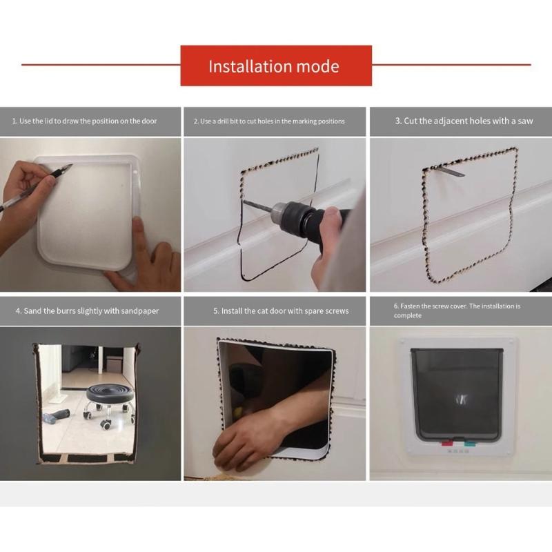 Cat Door Flap Entry and Exit Locking Cover Door/Window Mounted Clear Flap Get-in-whenever Upgraded Door