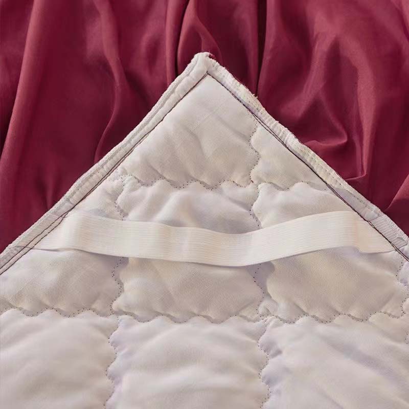 Luxury Winter Quick Warm Velvet Bed Skirt Super Soft Thick Flannel Quilted Bedspread Anti -Slip Bed Cover Not Included Pillowcase