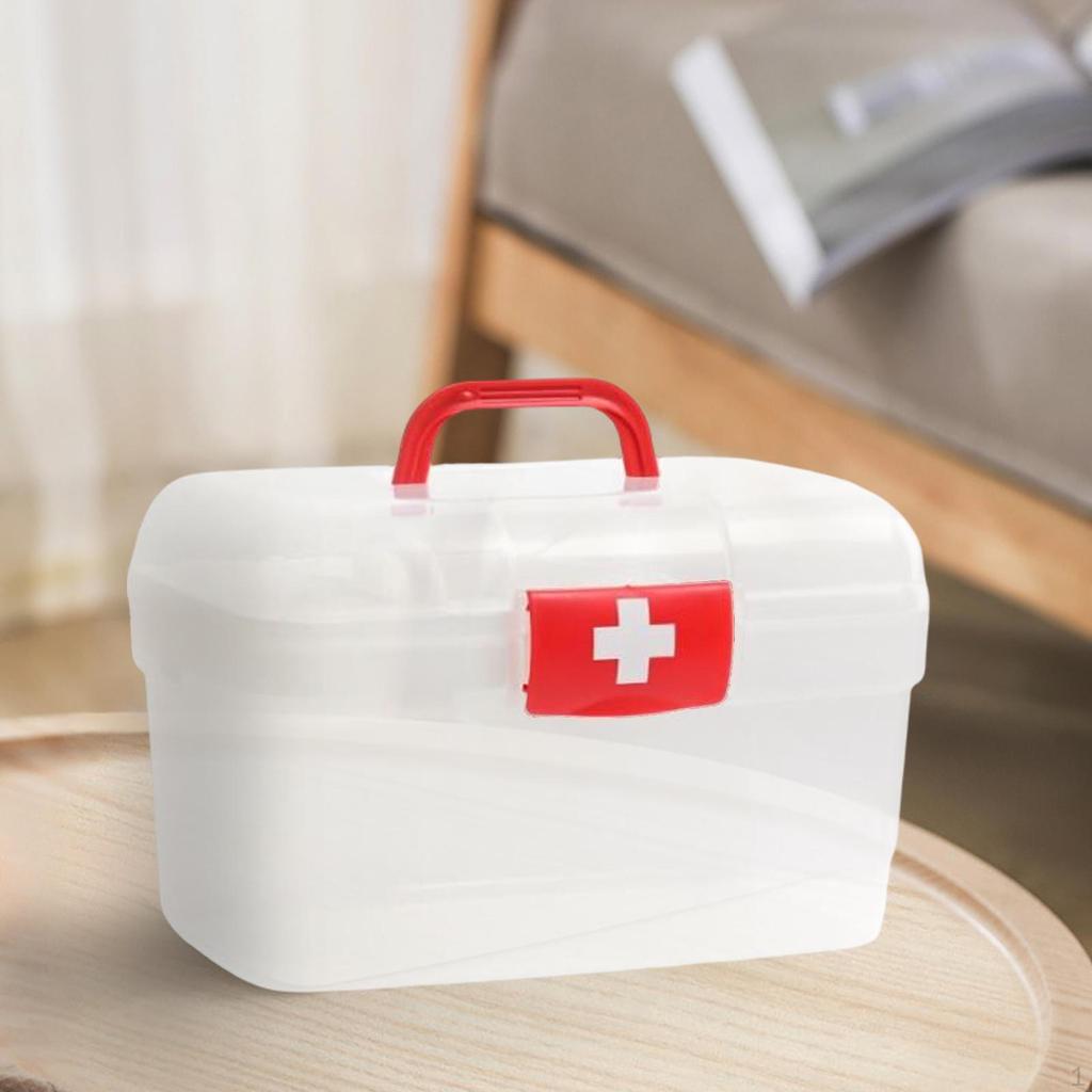 First Aid Case Storage Box Multi Purpose 2 Layer Dustproof Container for Hiking