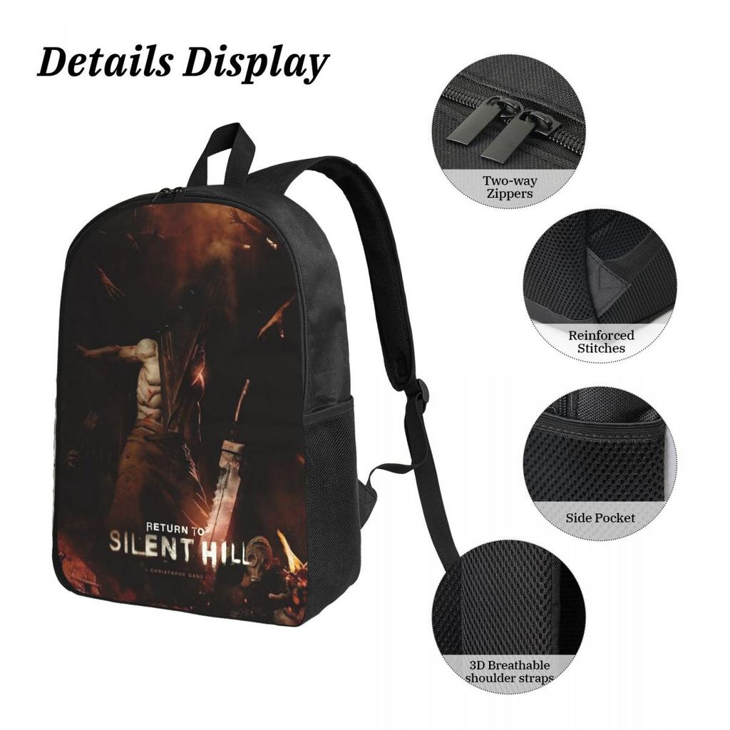 Ritorno a Silent Hill Film 2026 Zainetto per Bambini Portapranzo Astucci per Ragazzi Ragazze Zaini Borsa da Scuola Set Zaino per Libri