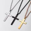 Hip Hop Titanium Steel Cross Pendant Necklace For Men Versatile Unisex Chain Jewelry