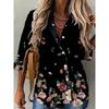 Fashion Casual Long Sleeve Women Shirt All-match Loose Shirt Women Temperament Printed Top