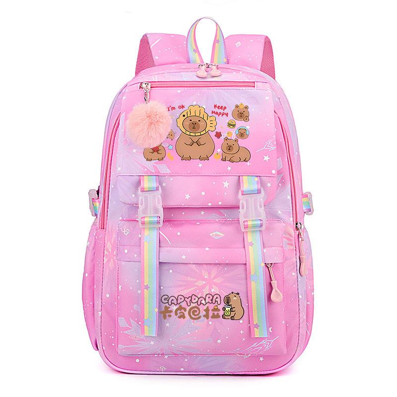 Beliebter 2025 Kapibara Capybara mehrfarbig hübsch, schmutzabweisend und langlebig, niedlicher Grundschulrucksack