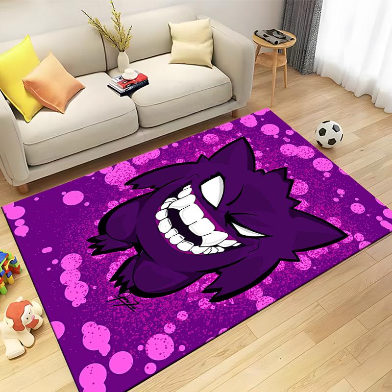 1PC Japanese Anime Pokemen Gengar Area Rug,Carpet for Home Living Room Bedroom Sofa Doormat Kitchen Decor,Non-slip Floor Mat