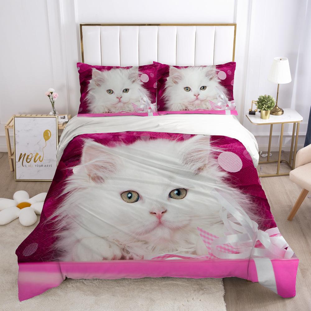 Comforter Cat Cat Lover Gifts Bedding Set Cute Kitten Pattern Animal Theme Double Queen King Size