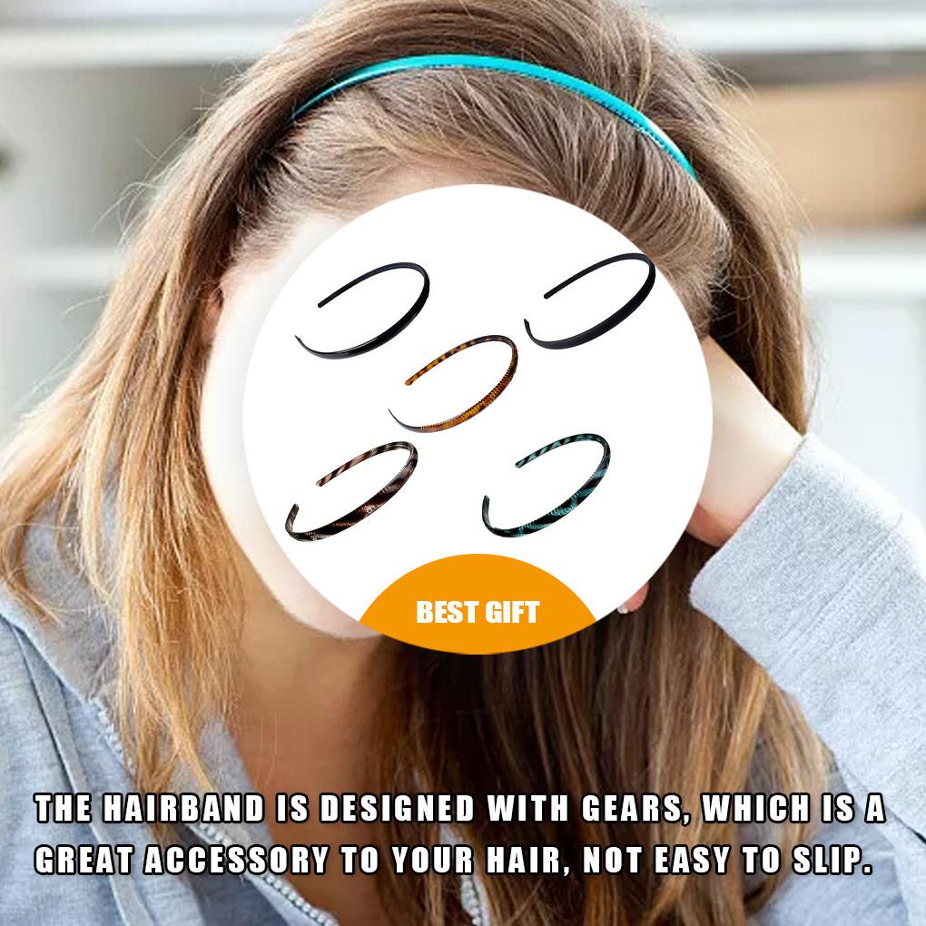 Hairbands Resin Anti-slip Flexible Simple Style Fashion Headwear with Gear Hair Styling Gift for Women Girls Daily Wear
