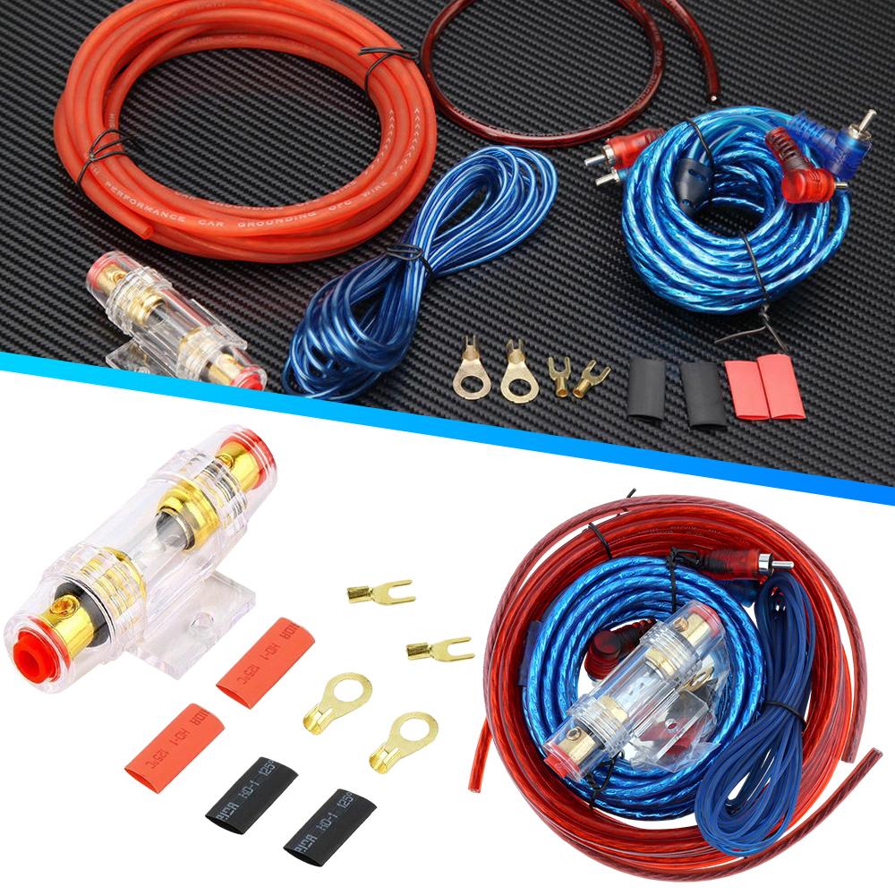 1500W Speaker Installation Wires 18GA Car Power Amplifier Wiring Kit RCA Power Cable for Car Modification for Auto Vehicle Parts
