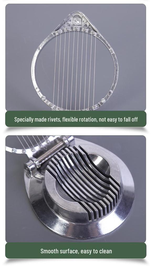 Aluminum Alloy Egg & Ham Slicer - Dual Kitchen Tool for Effortless Slicing