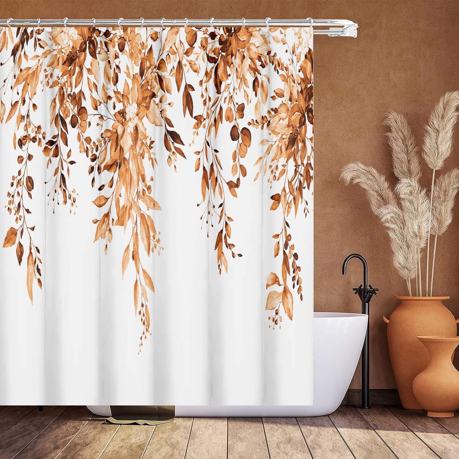 

Blue Purple Eucalyptus Leaves Shower Curtains 72x72 Inch, Waterproof Fabric Stylish Botanical Bathroom Shower Curtain with Hooks 90x180CM