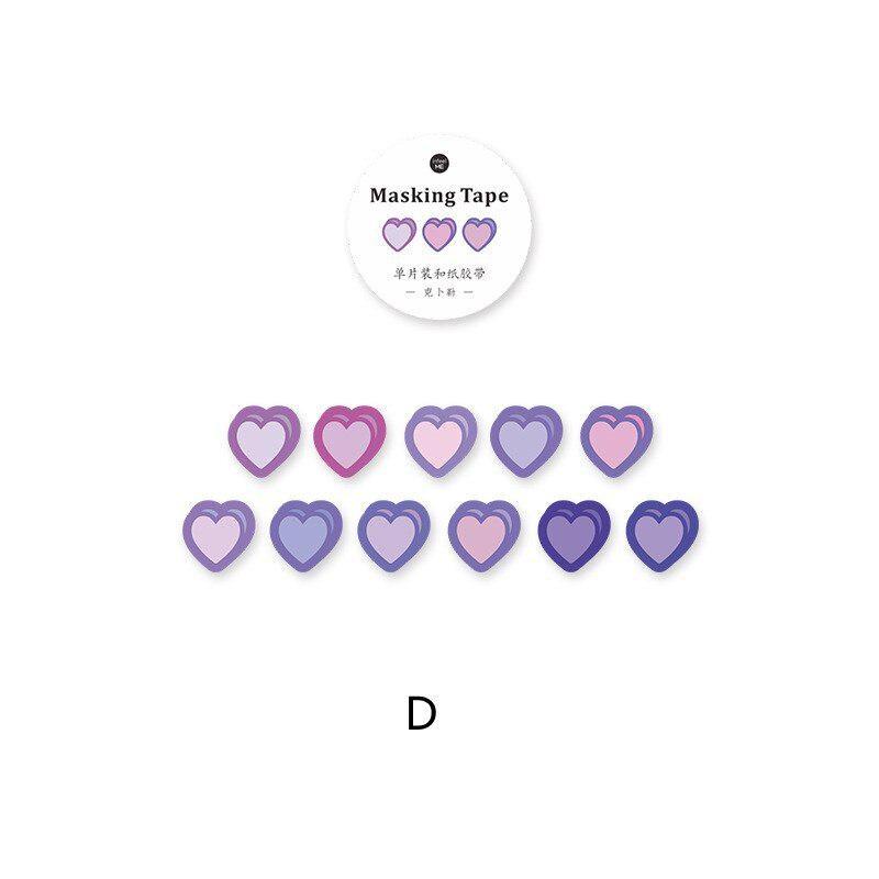 100Pcs/roll Love Heart-shaped Washi Tape Confession Poem Series Hand Account DIY Decoration Sticker Masking Tape Journal Decor