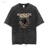 Agnostic Front Logo T Shirt MenS Cotton  Classic Retro Vintage Washed Versatile Designer Clothes Stylish Fashion Breathable