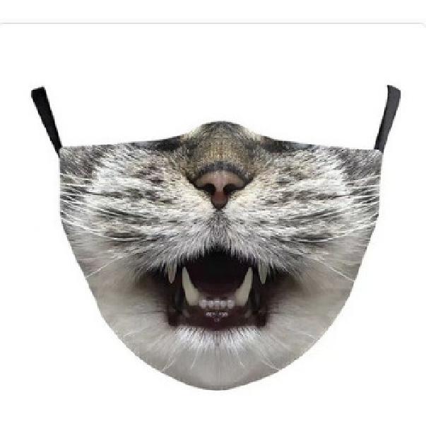 Animal Puppy Funny Mouth Anti-Haze Dustproof Adult Digital Print Protective Mask