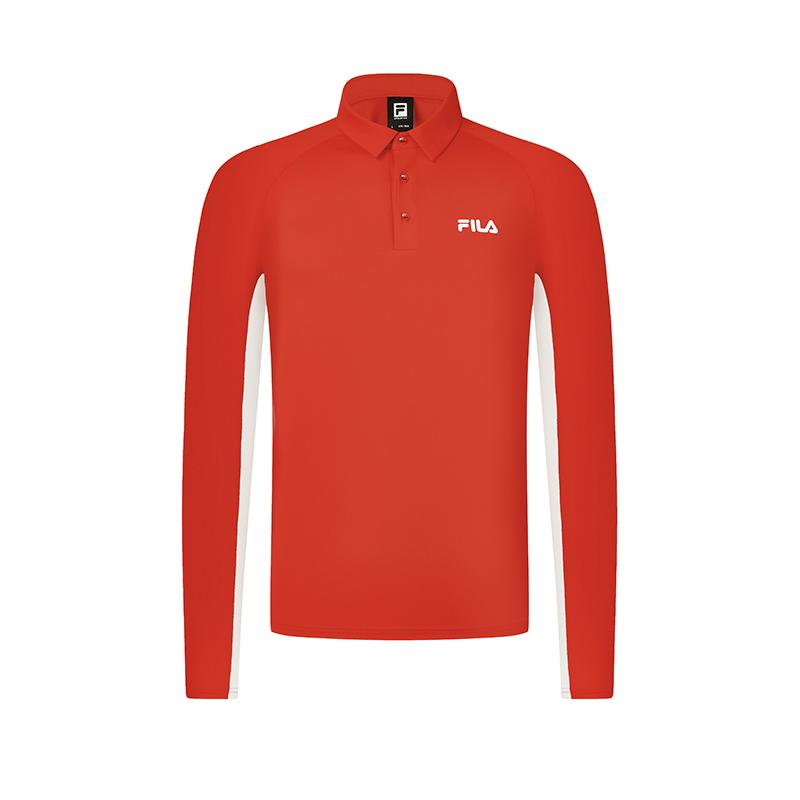 New FILA Polo Shirts Men's National Flag Red Logo Standard Color A11M431206FRD
