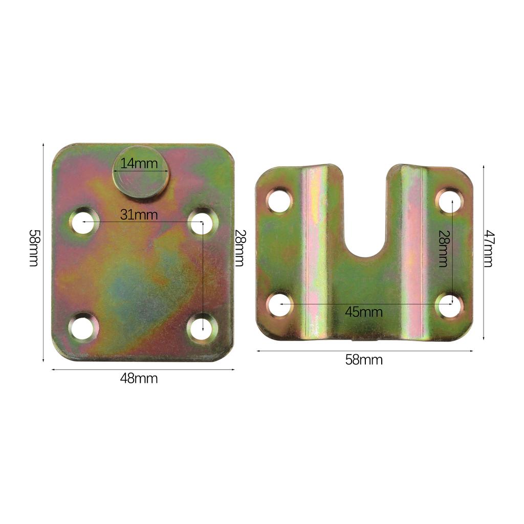 Large Iron Hook Photo Frame Hanger Interlocking Bracket Bed Hinge Concealed Hanging Code Mirror Wall Buckle 52/58mm Connector