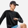 Li Ning Séria behu Jednofarebný pulóver s okrúhlym výstrihom s dlhým rukávom Pánske vrchné diely Čierna ATLU047-1