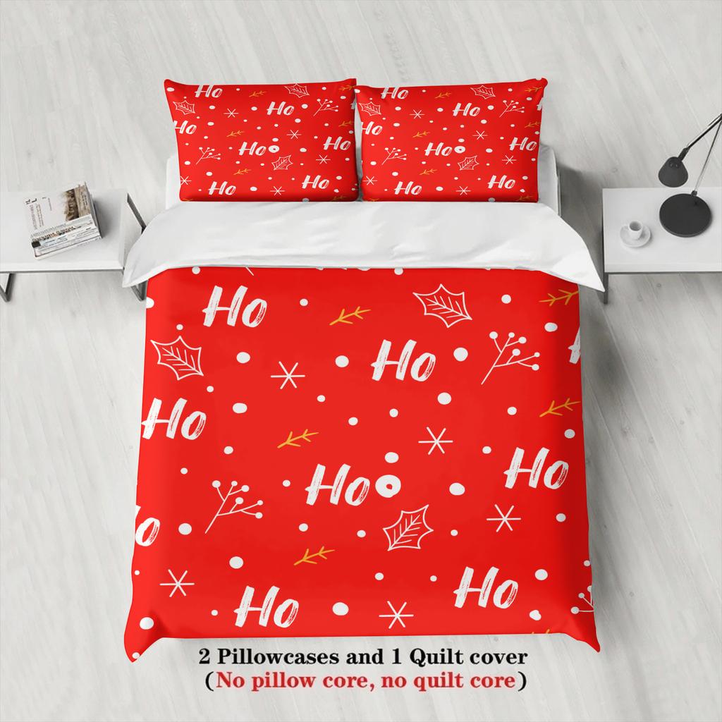 Weihnachts Bettwäsche Set Weiches Bettbezug Set Steppdeckenbezug mit Kissenbezügen für Schlafzimmerdeko Geburtstagsgeschenk Weihnachtsgeschenk Heimdeko