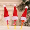 Mini Christmas Hat Wine Bottle and Cutlery Cover - Festive Brushed Cloth Decorations