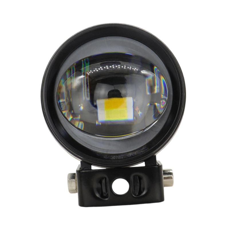 Motorcycle LED Spotlight Fog Light High Brightness Double Colors Lighting Motorbike Easy tallation Compact Auxiliary Light