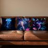 Marine Life Jellyfish Cushion Cover Soft Reversible Durable Pillow Cover MultiScene Use for Home Car Daily Comfort