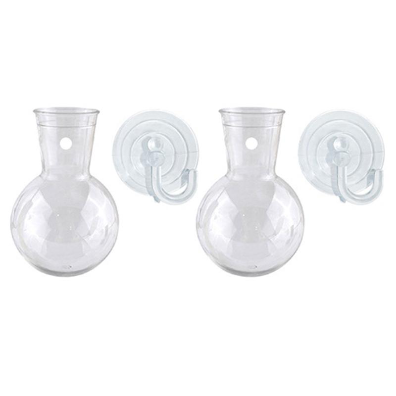 

Set of 2/4 Hanging Acrylic Hydroponic Plant Containers Flower Vases with Suction Hooks for Homes Office Window Decors