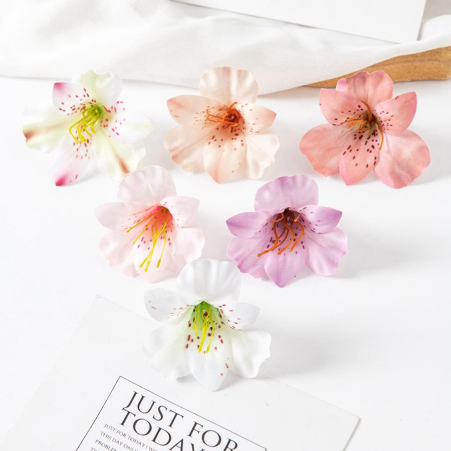 10 Pieces Artificial Flowers Silk Butterfly Orchid Wedding Home Outdoor Arch Decoration Accessories Brooch Diy Christmas Wreath 